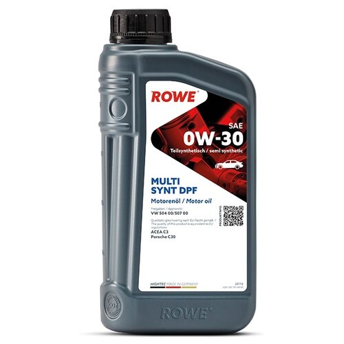 фото Полусинтетическое моторное масло rowe hightec multi synt dpf sae 0w-30, 1 л