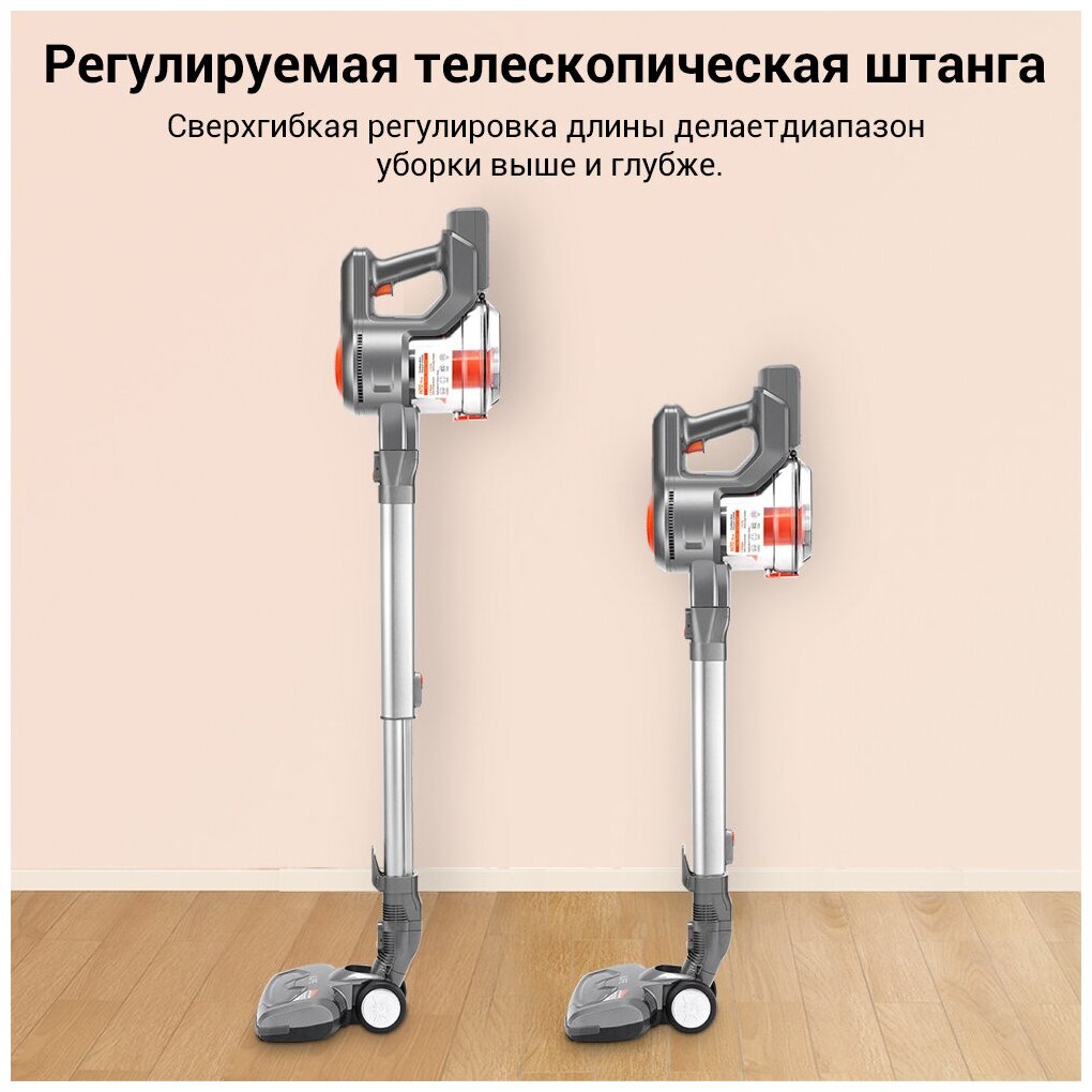 Вертикальный пылесос беспроводной и ручной для дома EASINE by ILIFE H70 Plus, мощный 21 кПа, большой объем пылесборника 1,2 л - фотография № 8