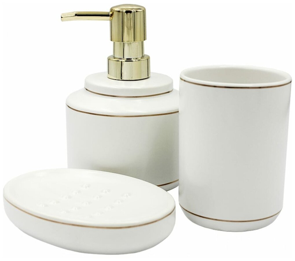 Набор для ванной комнаты / аксессуары для ванны/принадлежности для ванны/комплект для ванны BATH PLUS AFRODITE (3 предмета)керамика