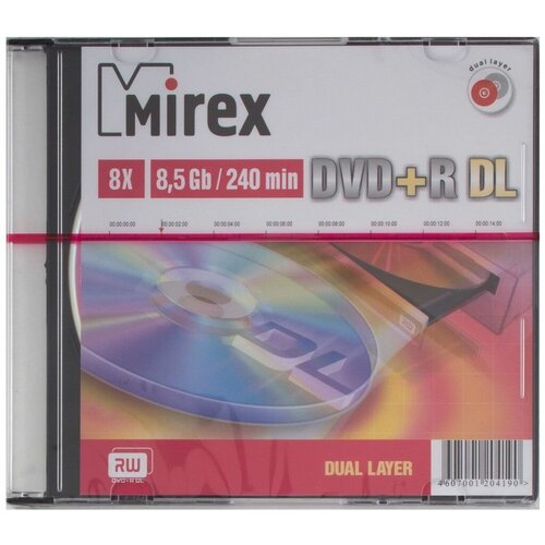 Лазер диск Mirex DVD+R 8.5 Gb 8x Dual Layer Slim
