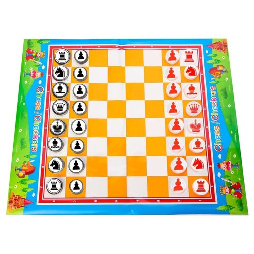Игра наша игрушка 5811 Напольные Шахматы и Шашки 93*130 см