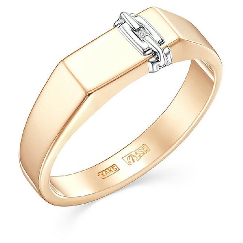 фото Кольцо караваевская ювелирная фабрика, комбинированное золото, 585 проба, размер 18, серебряный, золотой караваевская юф