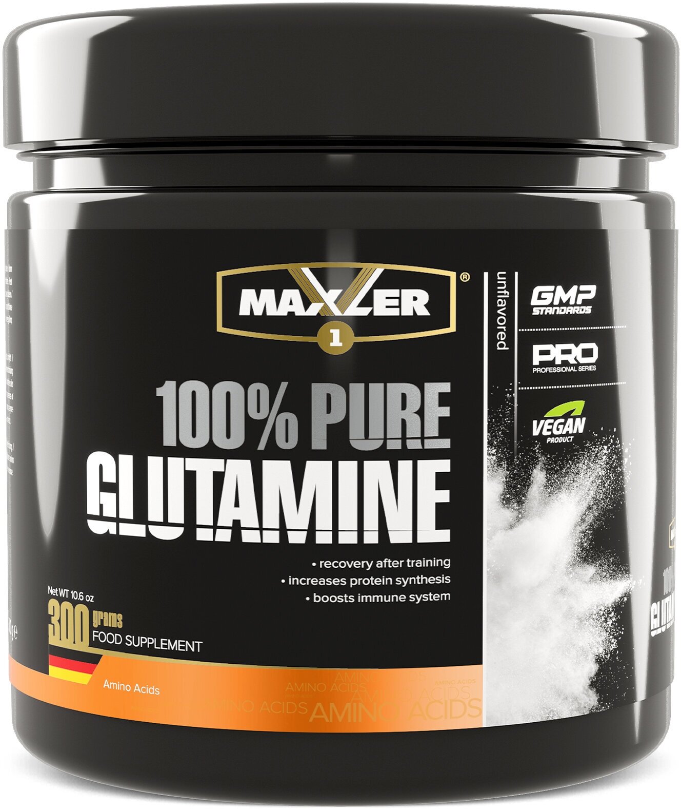 Аминокислота Maxler 100% Pure Glutamine ( 100% Глютамин ), 300 гр.