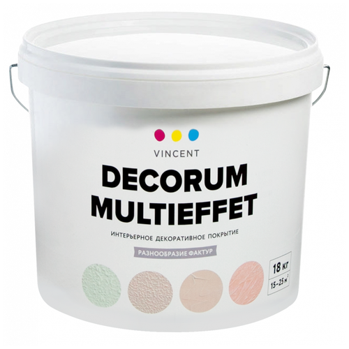 Декоративное покрытие VINCENT Decorum Multieffet D 2, белый, 18 кг, 18 л