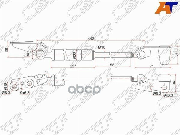 Амортизатор Крышки Багажника Toyota Ipsum ##M2# 01-09 Rh Sat арт. ST-68950-44070