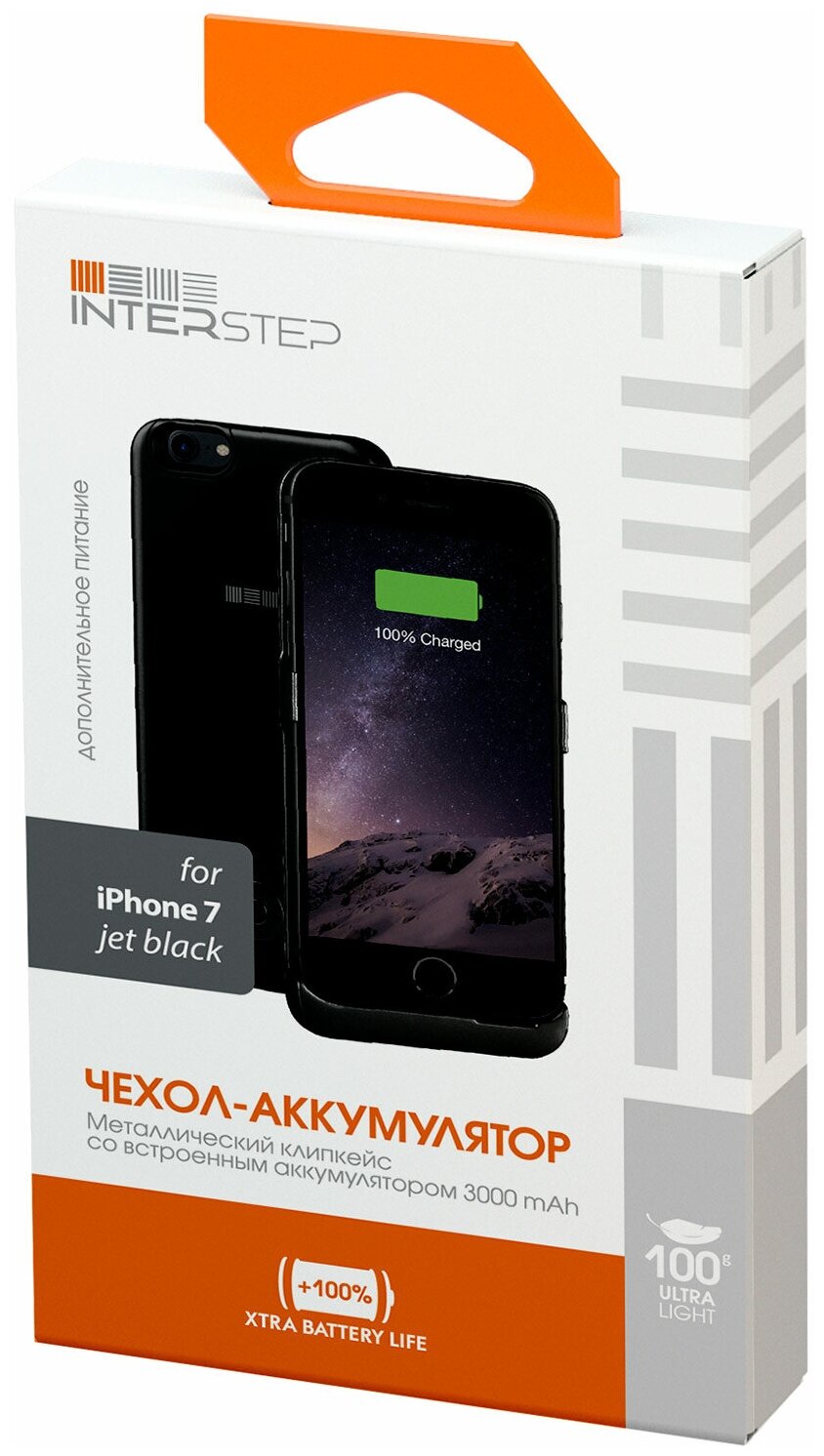 Чехол-аккумулятор INTERSTEP Metal battery case для iPhone 7/8 3000 мА·ч