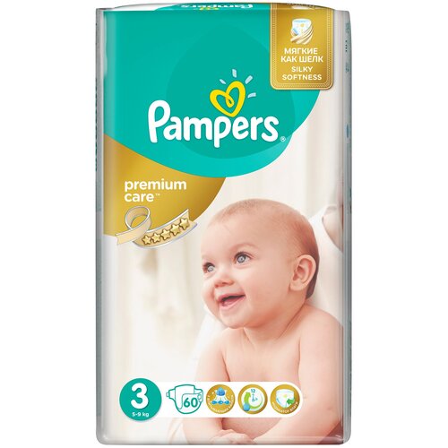 Подгузники Памперс/PAMPERS Premium Care, размер 3 (6-10 кг), 60 шт