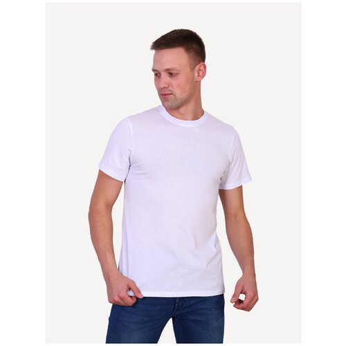 Футболка Berchelli, хлопок, однотонная, размер 52, синий