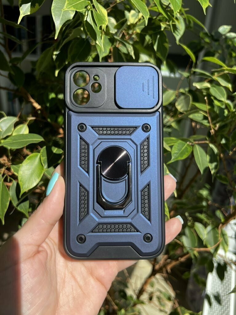 Чехол противоударный для Apple iPhone 11 / Айфон 11 с защитой камеры armors (Темно-синий) — фото 1