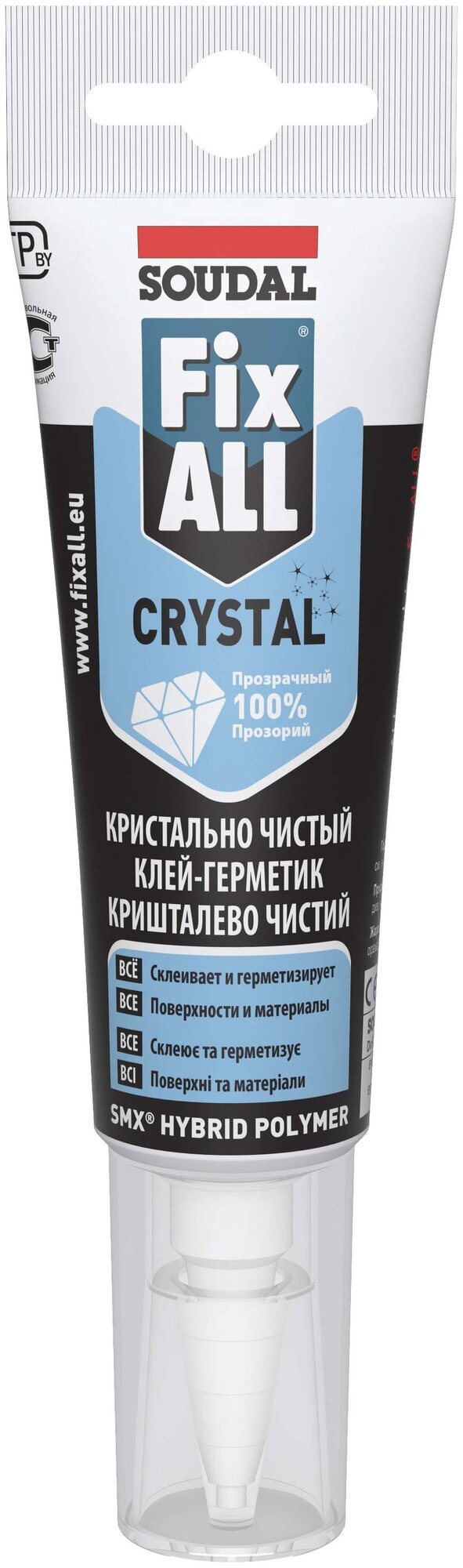 Клей-герметик полимерный SOUDAL FIX ALL CRISTAL эластичный прозрачный 125мл