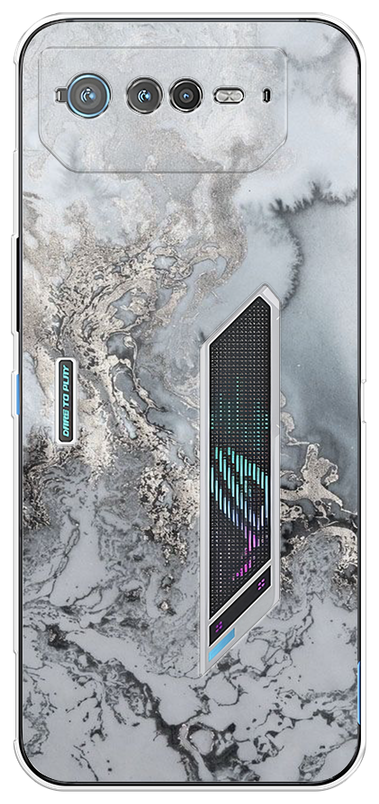 Силиконовый чехол на Asus ROG Phone 6 / Асус Рог Фон 6 Морозная лавина серая