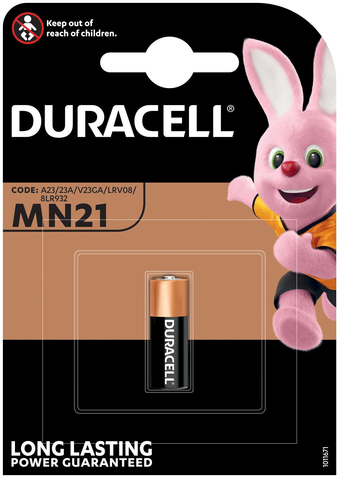 Duracell MN21 LRV08 MN21 1BL , 12V A23 V23GA 3LR50 1 шт. в уп-ке