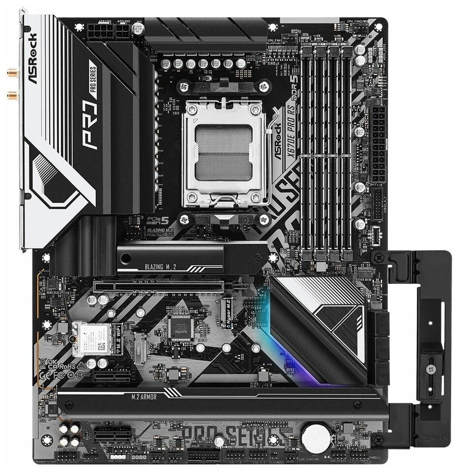 Материнская плата Asrock X670E PRO RS SocketAM5 AMD X670 4xDDR5 ATX AC`97 8ch(7.1) 2.5Gg RAID+HDMI+DP