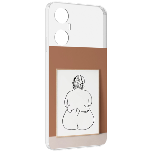 Чехол MyPads Body Positive Female Figure Line Art женский для Infinix Hot 20 5G задняя-панель-накладка-бампер