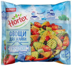 Фото HORTEX Замороженная овощная смесь Овощи для жарки Греческие, 400 г