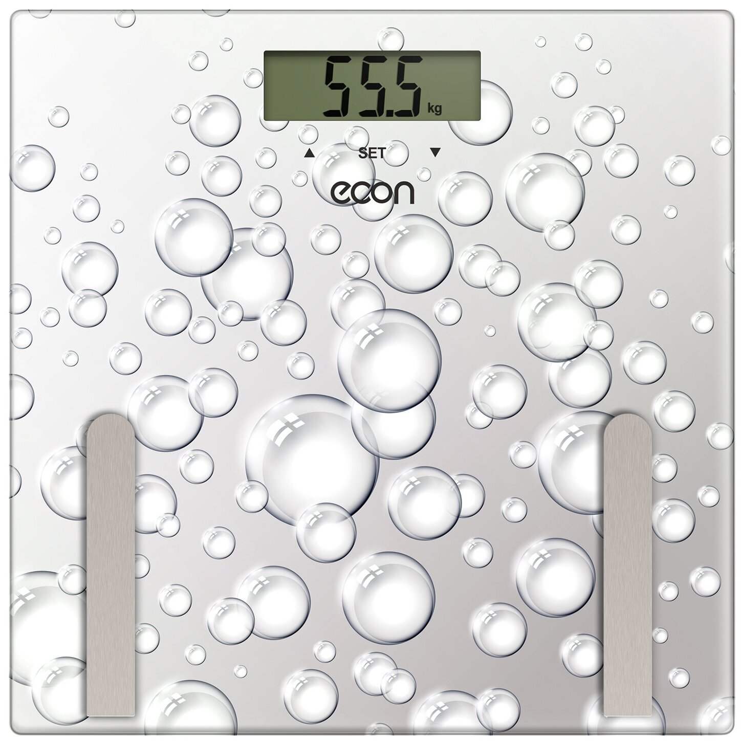 Весы напольные ECON ECO-BS011 серый ''Капли'' - фотография № 1
