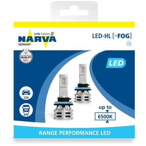Лампы LED 12V FOG (H8,H11,H16) 6500K Range Performance (бокс, 2шт)