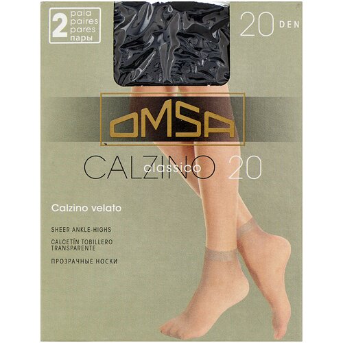 фото Женские носки omsa средние, капроновые, 20 den, размер 0 (one size), черный