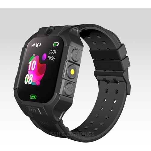 Детские умные смарт часы телефон c сим картой и отслеживание местоположения и кнопкой SOS черные 119900₽