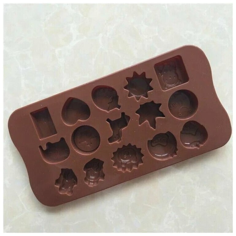 Форма для шоколадных конфет силиконовая "Пара, Cлон, LoVe, Клубника", 15 ячеек - фотография № 7