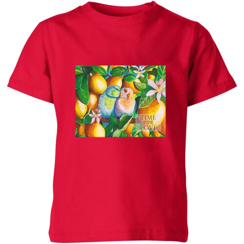 Футболка Us Basic, размер 4, красный детская футболка попугаи в лимонах время для любви 104 красный