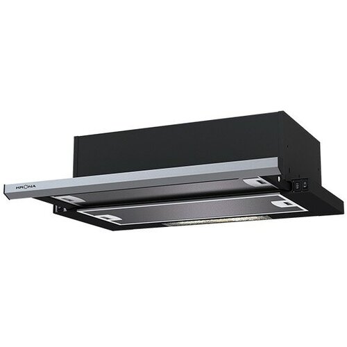 Встраиваемая вытяжка Krona Kamilla Slim 2M 600, цвет корпуса black/inox, цвет окантовки/панели серебристый встраиваемая вытяжка krona kamilla slim 2m 600 цвет корпуса white цвет окантовки панели белый