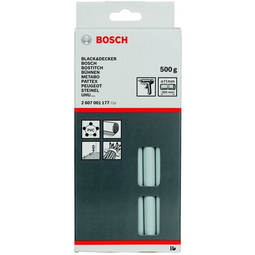 bosch 11002716 серый BOSCH Клеевые стержни 11х200 мм, 25 шт серый