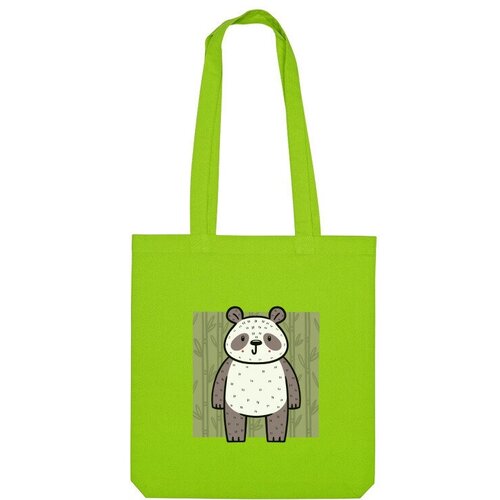 Сумка шоппер Us Basic, зеленый мужская футболка милая панда на фоне бамбука подарок любителю панд l темно синий