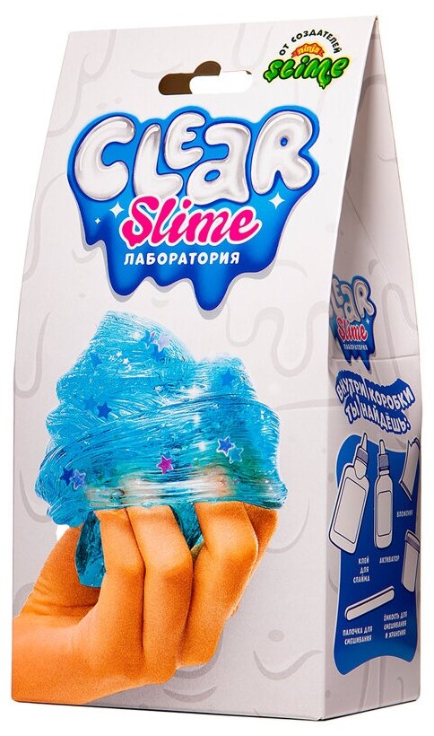 Набор SLIME Лаборатория Clear Slime, 1 эксперимент, голубой