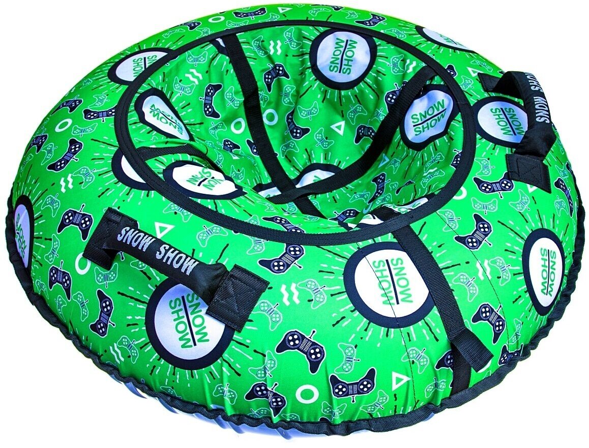 Санки надувные Тюбинг RT Джойстики на зелёном + автокамера, диаметр 118 см