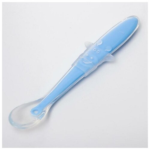 Ложка силиконовая детская Жирафик цвет голубой 553₽