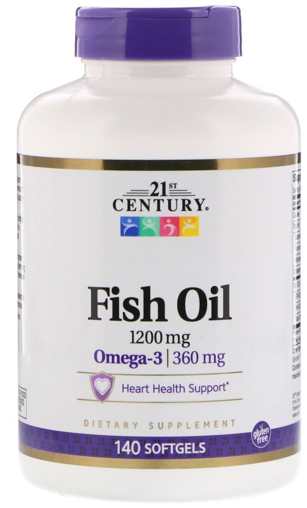 Капсулы 21st Century Fish Oil 1200 мг, 320 г, 140 шт.