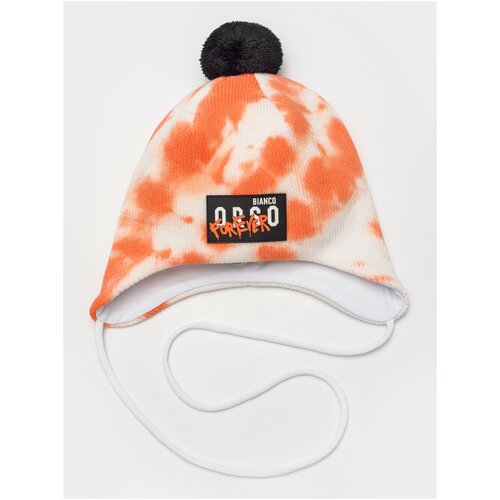 Шапка Orso Bianco, размер 48, черный, оранжевый шапка шлем orso bianco размер 48 оранжевый