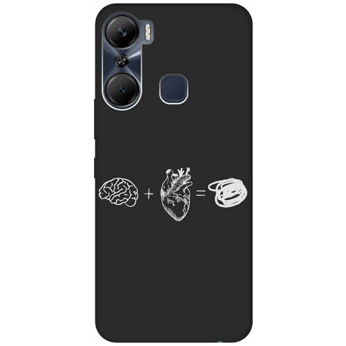 Матовый Soft Touch силиконовый чехол на Infinix Hot 12 Pro, Инфиникс Хот 12 Про с 3D принтом Brain Plus Heart W черный матовый soft touch силиконовый чехол на xiaomi 12 pro сяоми 12 про с 3d принтом brain plus heart w черный