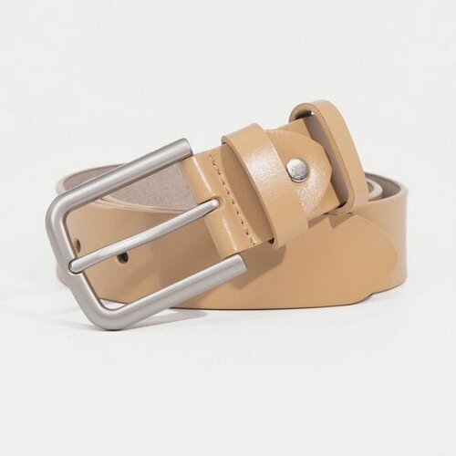 фото Ремень сима-ленд, размер 110, бежевый сима-лэнд