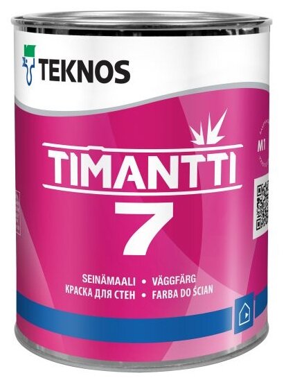 Краска акриловая TEKNOS Timantti 7 матовая белый 1 кг