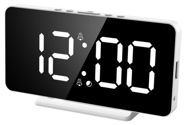 Часы электронные настольные с будильником, календарём, термометром 15.1 х 1.3 х 7.5 см - фотография № 1