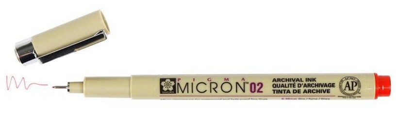 Ручка капиллярная Pigma Micron 0.3мм Красный