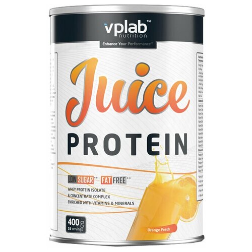 Протеин vplab Juice Protein, 400 гр., апельсин протеин vplab vegan protein 700 гр шоколад карамель
