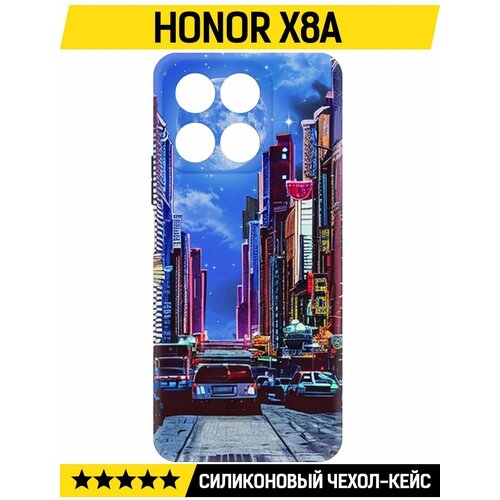 Чехол-накладка Krutoff Soft Case Ночной город для Honor X8a черный чехол накладка krutoff soft case ночной город для honor 70 черный