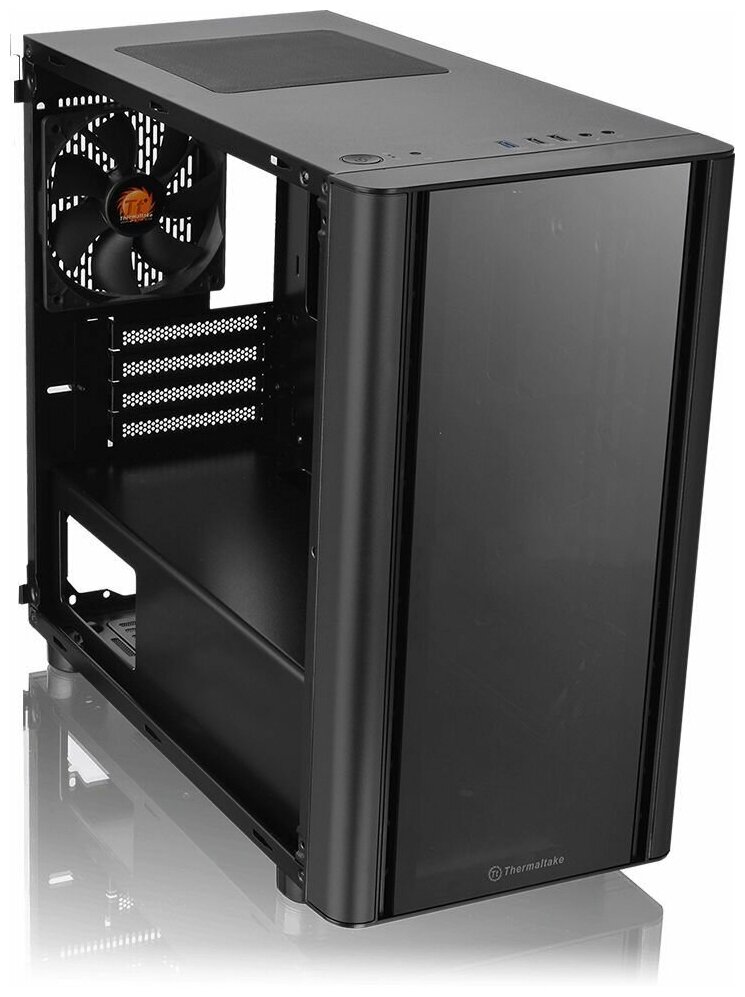 Корпус Thermaltake черный без БП mATX 3x120mm 4x140mm 2xUSB2.0 1xUSB3.0 audio bott PSU - фото №7