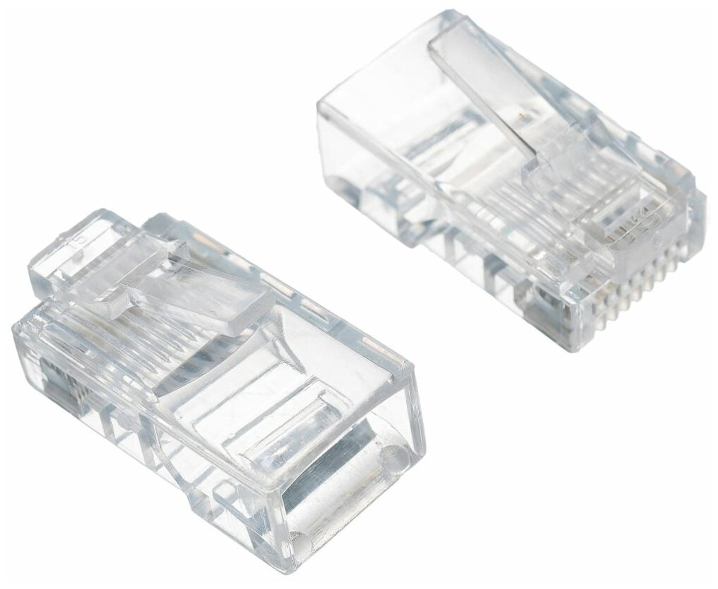 Cablexpert Вилка RJ-45 8P8C универсал кат.5e. 6 мкр со сквозным отверстием 10шт LC-PTU-01/10