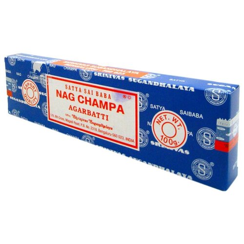благовоние satya 15 гр наг чампа nag champa упаковка 12 шт перо павлина Благовоние NagChampa Satya 100г