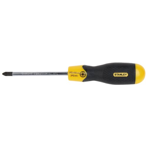 Отвертка STANLEY Cushion Grip PZ2x100 мм stanley отвертка cushion grip под прямой шлиц 6 5 х 45мм 0 64 917