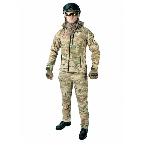 фото Тактический костюм мужской софтшелл (softshell) gongtex assault, до -10с, цвет мультикам (multicam)-m