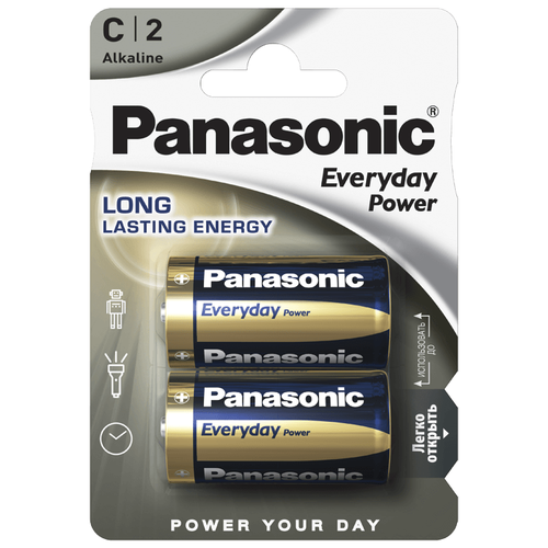 Батарейка Panasonic Everyday Power C/LR14, в упаковке: 2 шт. батарейка panasonic alkaline power c lr14 в упаковке 2 шт