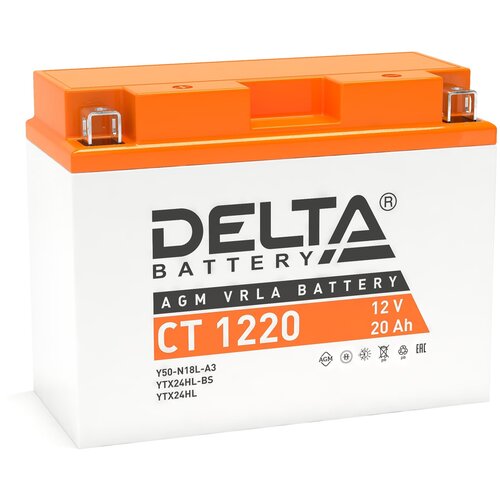 Аккумулятор мотоциклетный Delta CT1220 YTX24HL-BS 12V 20Ah AGM