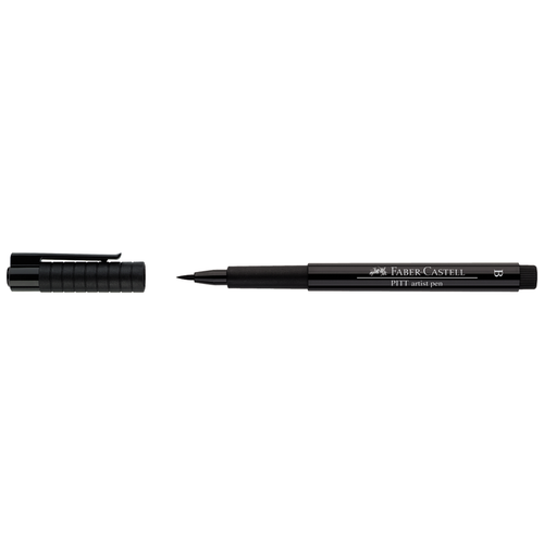 Faber-Castell ручка капиллярная Pitt Artist Pen Brush B, 167499, черный цвет чернил, 1 шт. комплект 10 шт ручка капиллярная faber castell pitt artist pen brush цвет 199 черная пишущий узел кисть