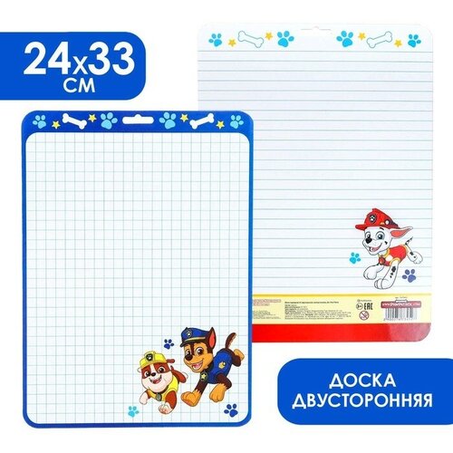 Доска маркерная A4 двусторонняя: клетка/линейка Д4, Paw Patrol