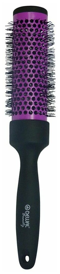 Брашинг Dewal Beauty, с покрытием Soft touch, диаметр 35 мм, черный/фиолетовый